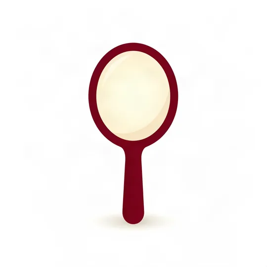A red hand mirror