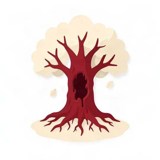 A tree hollowed from within